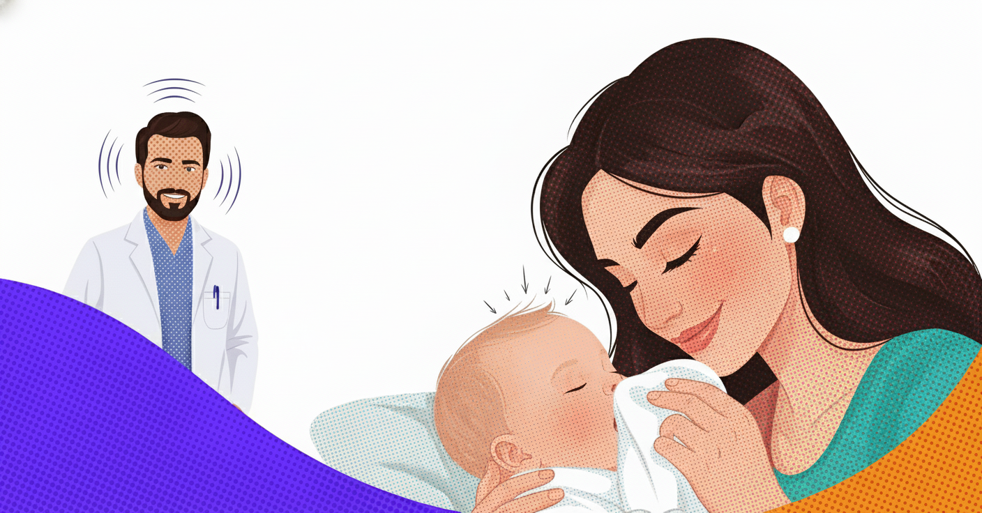 anne ve bebek için doğum sonrası diş bakımı görseli çocuğunun üzerine titreyen bir anne